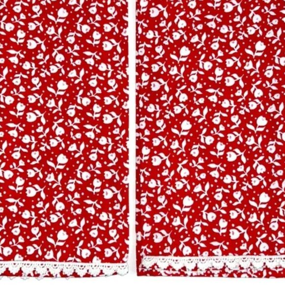 Set of 2 Pioneer Woman Spring Floral Collection Red Kitchen Towels - Picture 2 of 4
